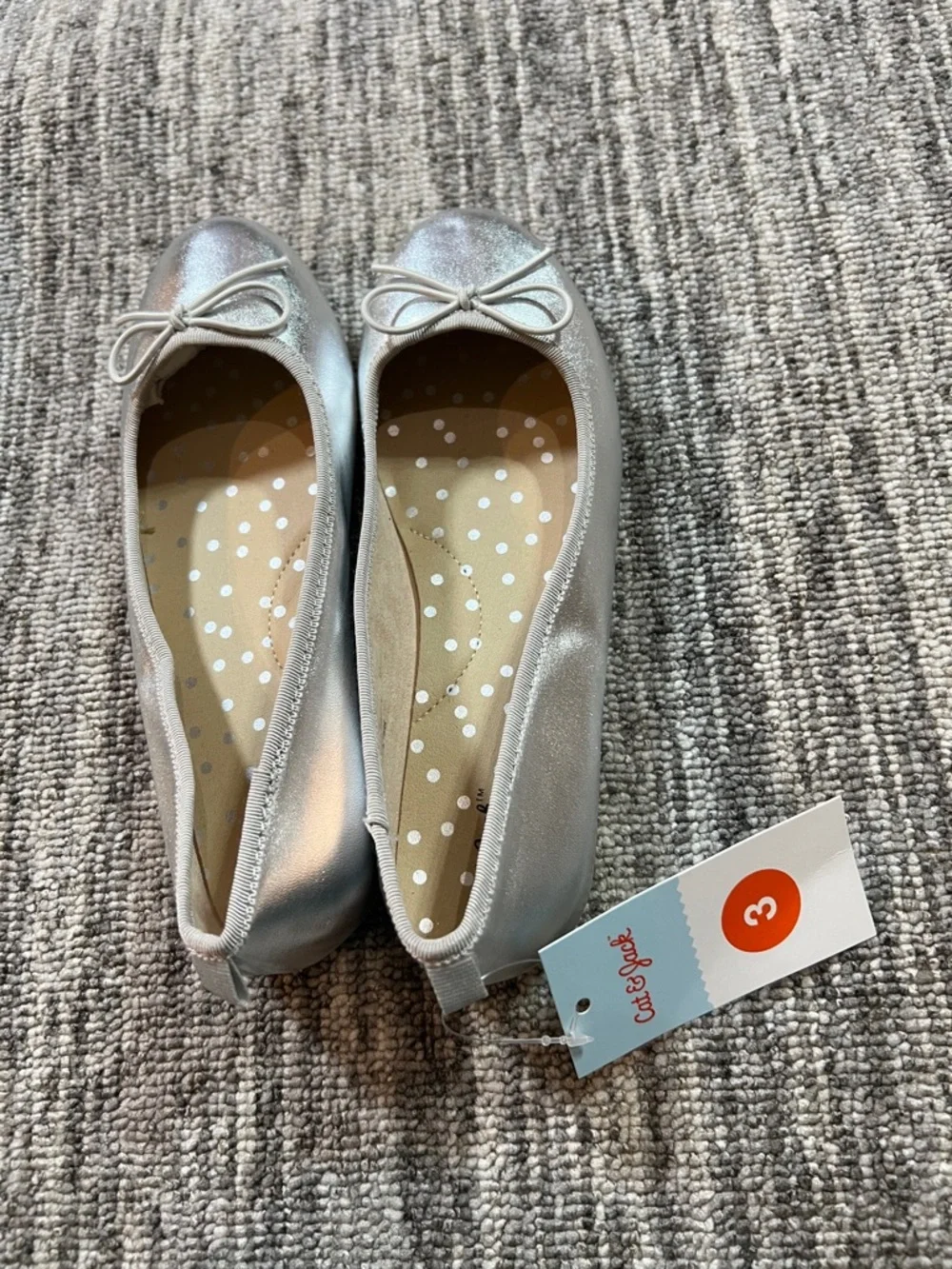 Cat & Jack Kids' Diana Slip-On Ballet Flats Size 3 - Picture 3 of 7